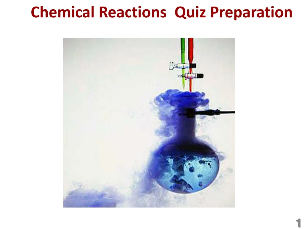 chemical reactions quiz preparation