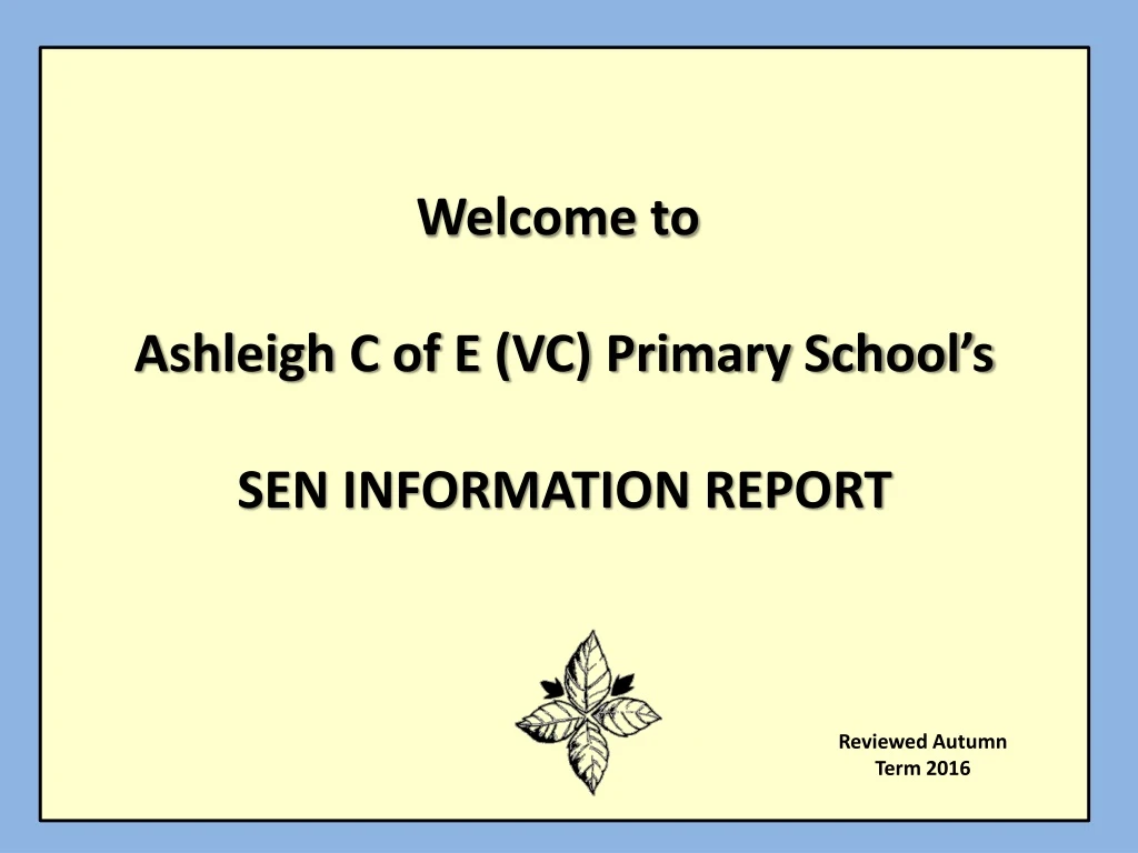 welcome to ashleigh c of e vc primary school