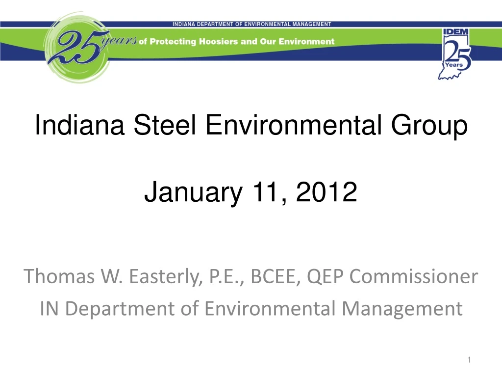indiana steel environmental group january 11 2012