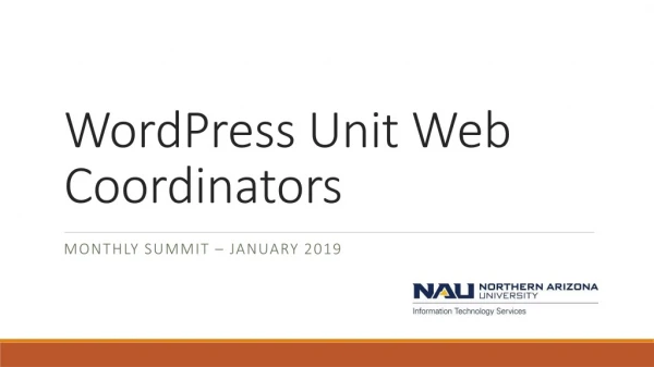 WordPress Unit Web Coordinators