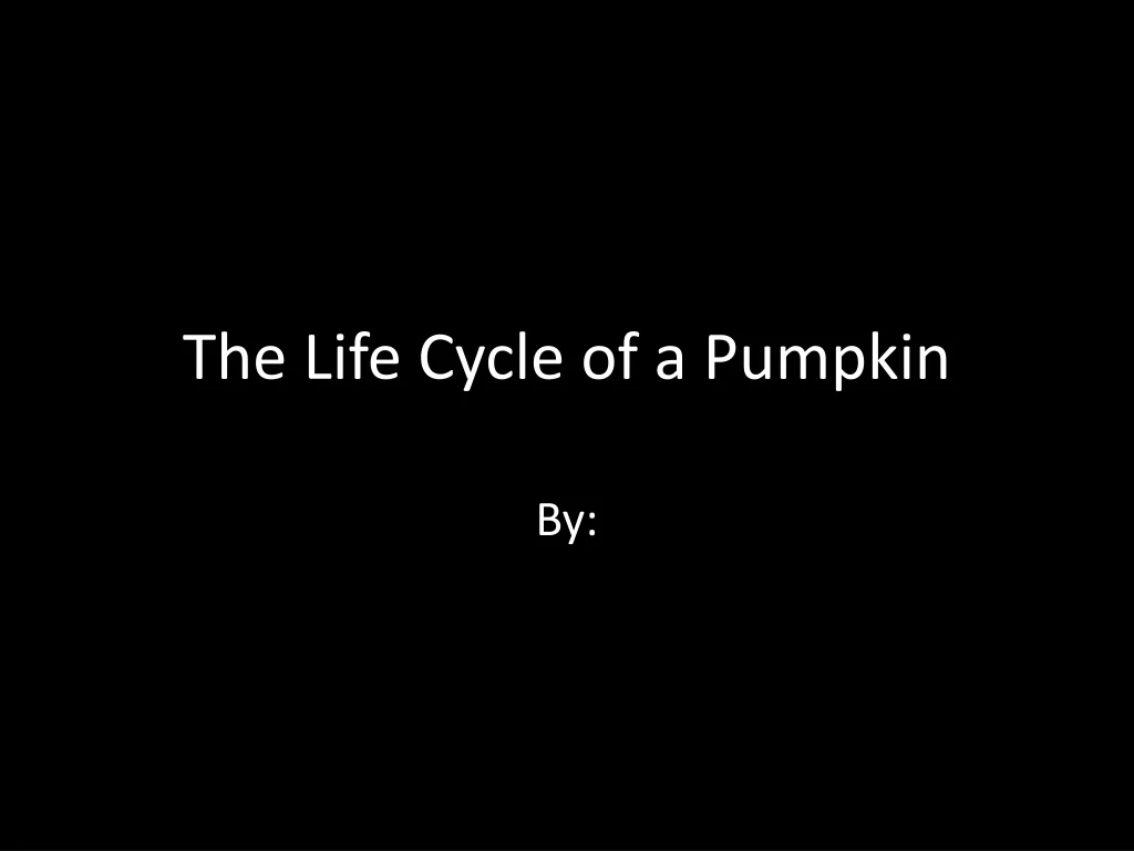 the life cycle of a pumpkin