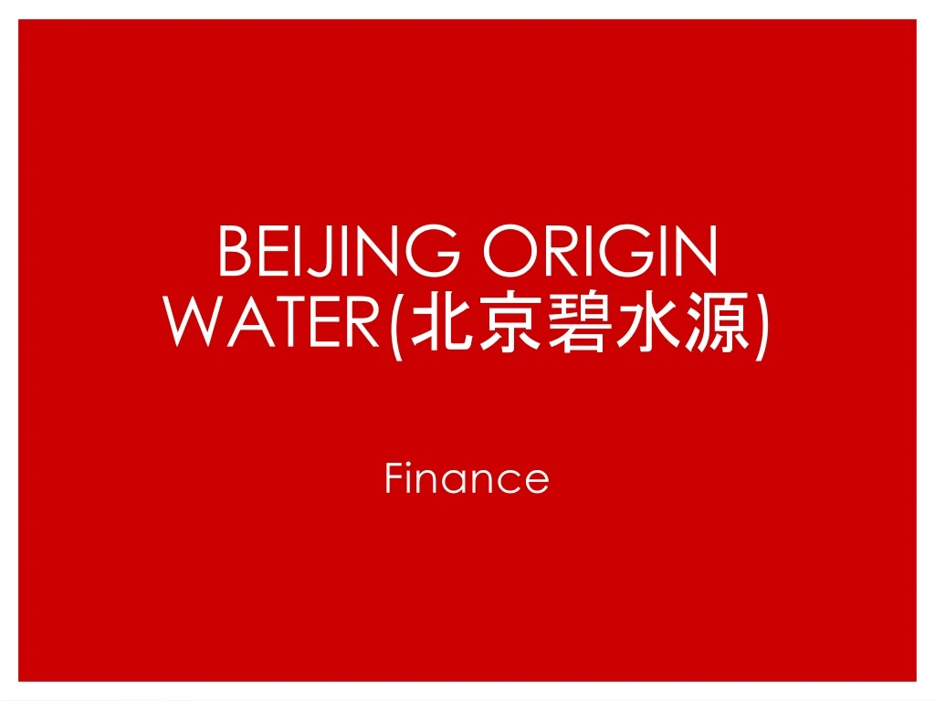 beijing origin water