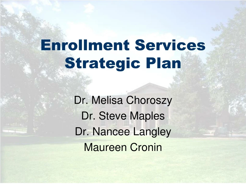 enrollment services strategic plan
