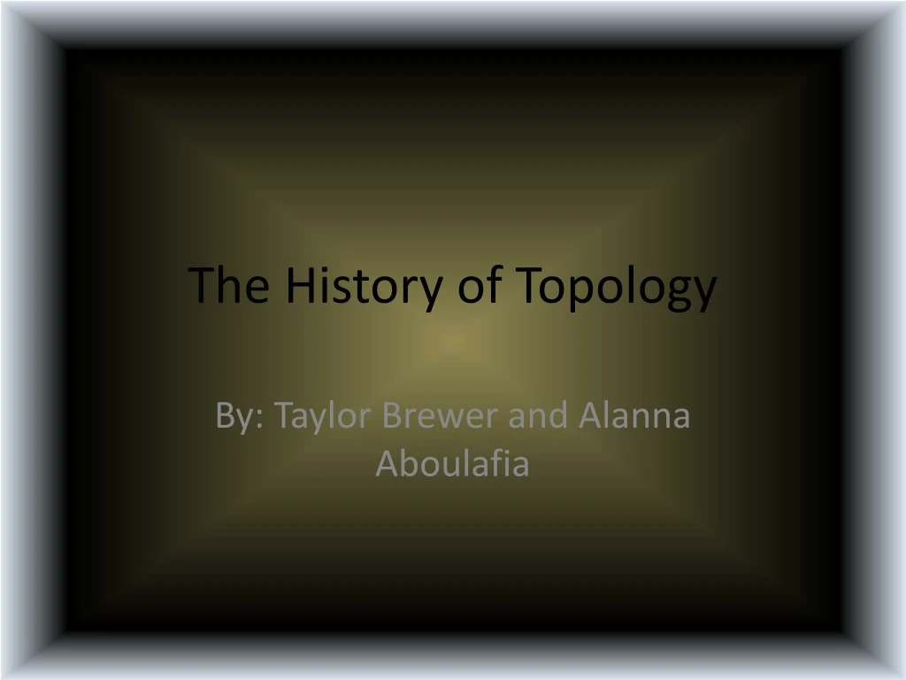 the history of topology