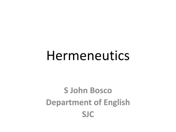 Hermeneutics