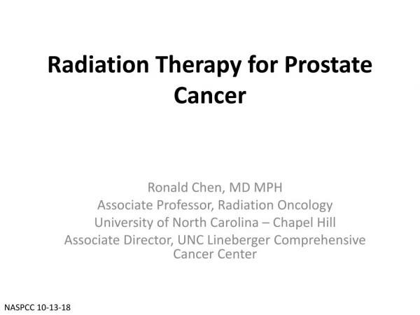 Radiation Therapy for Prostate Cancer