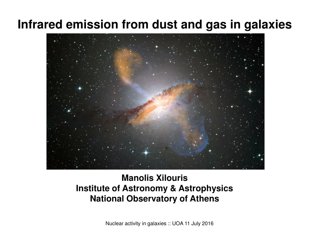 infrared emission from dust and gas in galaxies