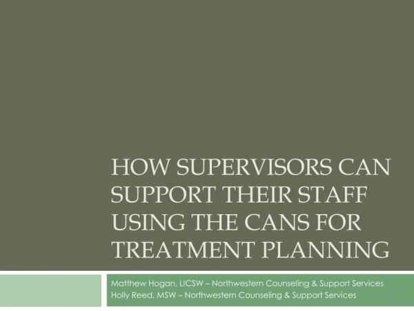 How Supervisors Can Support their Staff Using the CANS for Treatment Planning