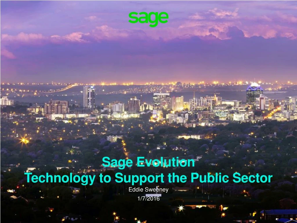 sage evolution technology to support the public sector