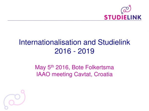 Internationalisation and Studielink 2016 - 2019
