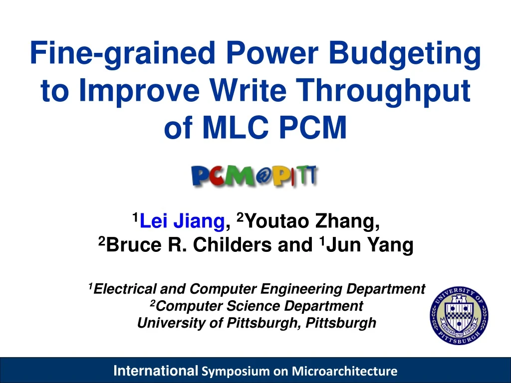 fine grained power budgeting to improve write
