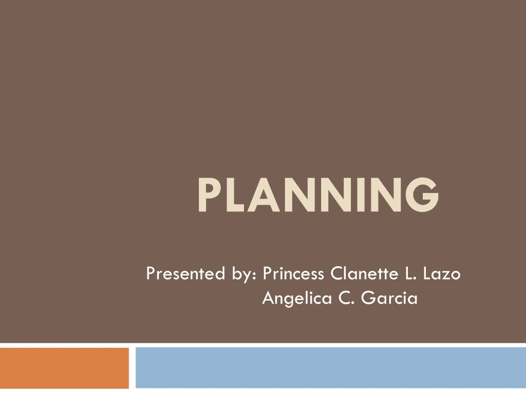 planning