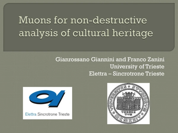 Muons for non-destructive analysis of cultural heritage