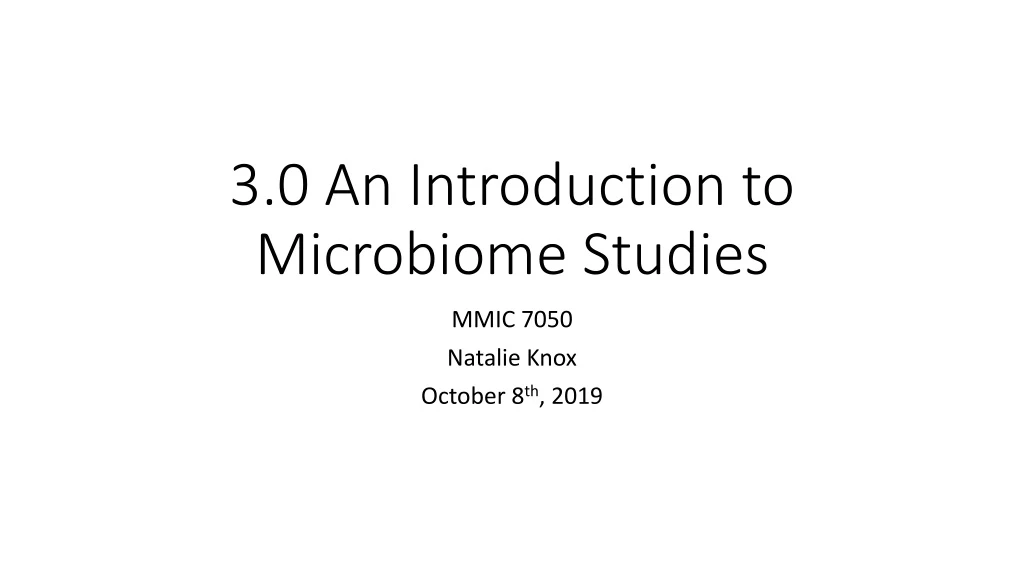 3 0 an introduction to microbiome studies