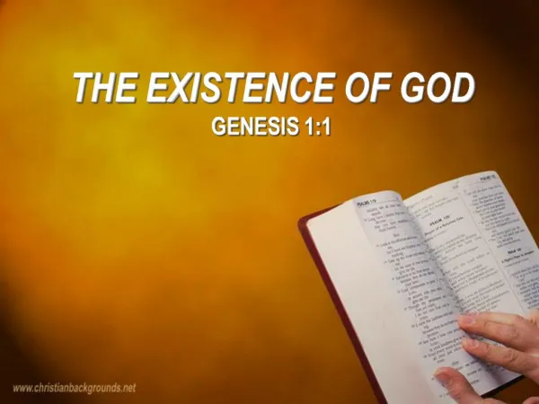 THE EXISTENCE OF GOD GENESIS 1:1