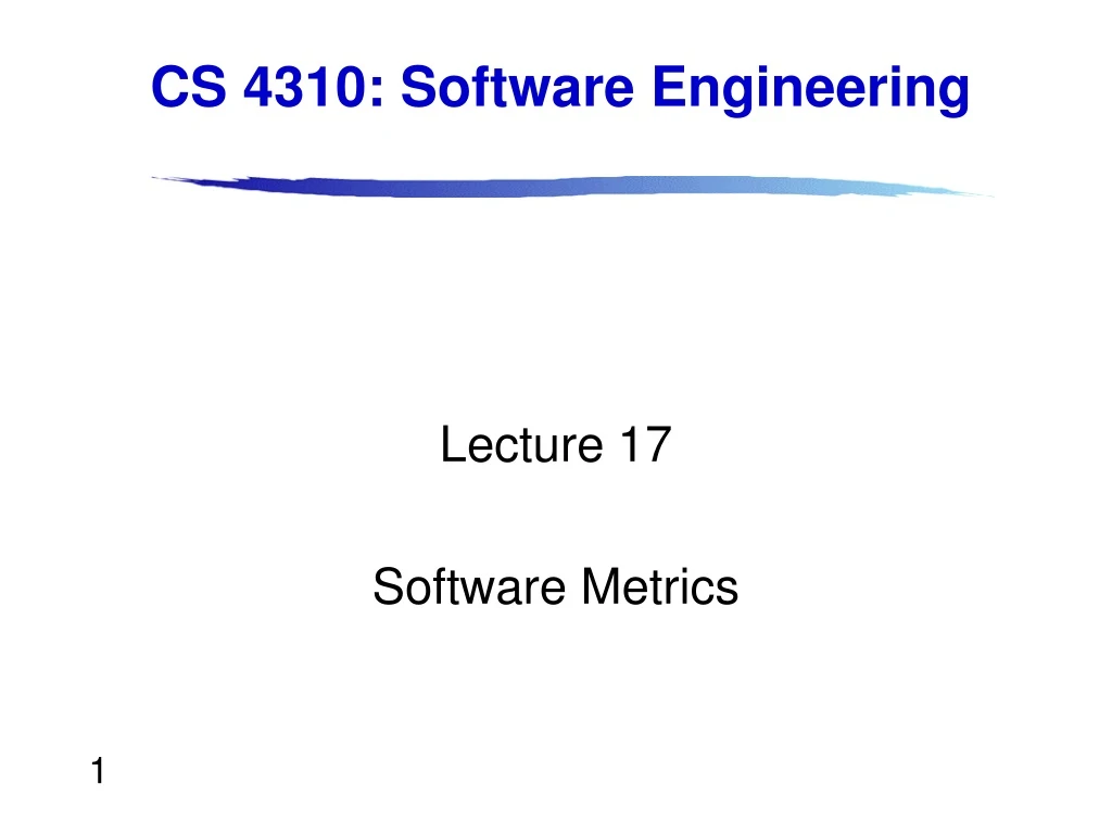 lecture 17 software metrics