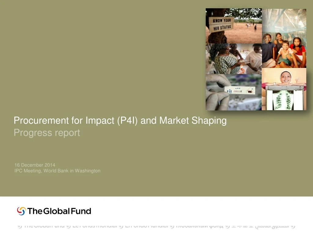 procurement for impact p4i and market shaping progress report