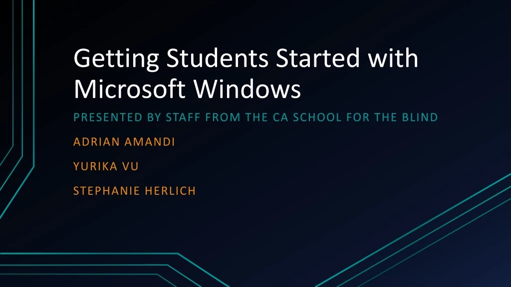 getting students started with microsoft windows