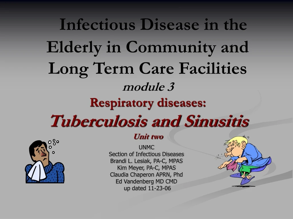 infectious disease in the elderly in community