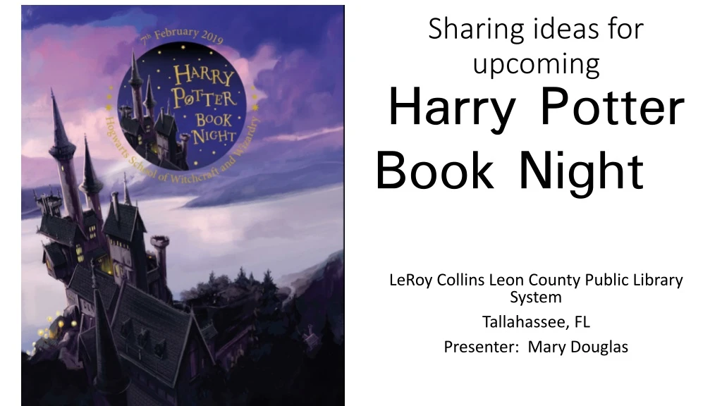 sharing ideas for upcoming harry potter book night