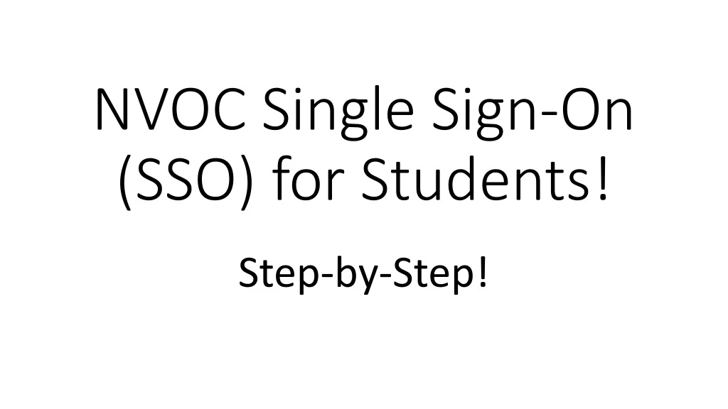 nvoc single sign on sso for students