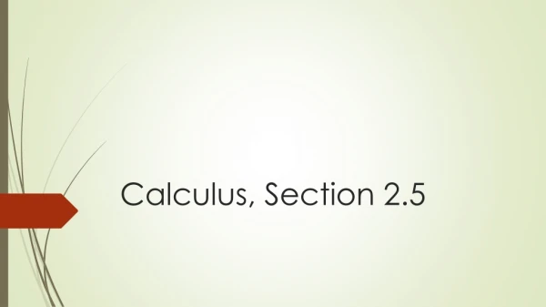 Calculus, Section 2.5