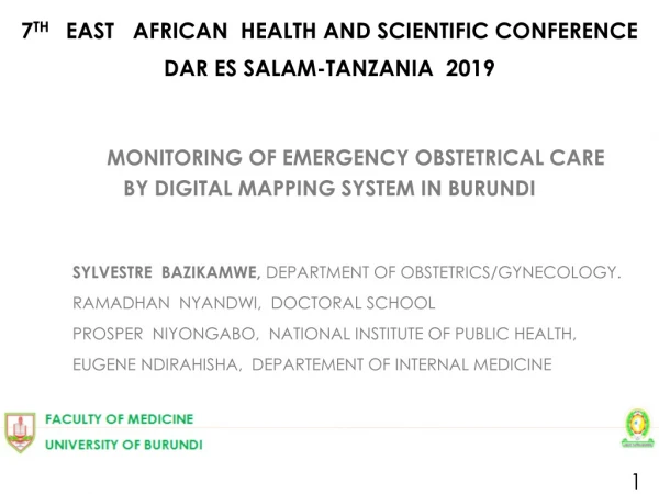 MONITORING OF EMERGENCY OBSTETRICAL CARE BY DIGITAL MAPPING SYSTEM IN BURUNDI
