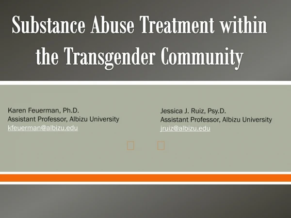Substance Abuse Treatment within the Transgender Community