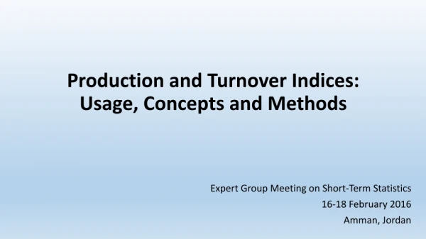 Production and Turnover Indices: Usage, Concepts and Methods