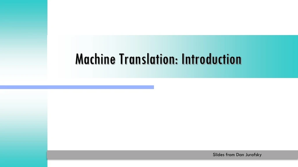 machine translation introduction