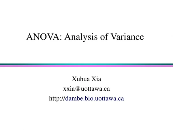 ANOVA: Analysis of Variance