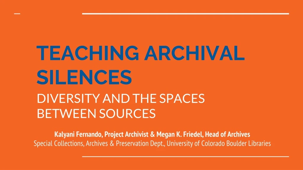 teaching archival silences