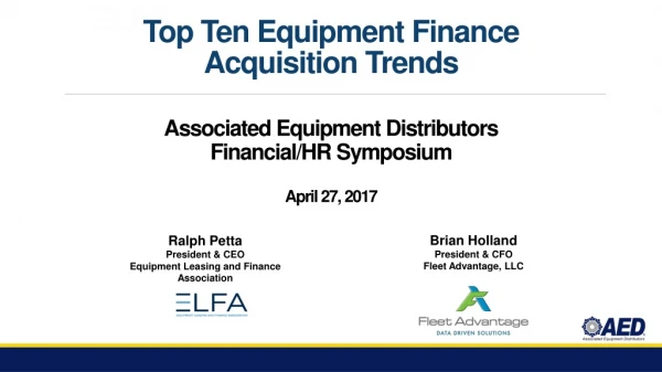 Top Ten Equipment Finance Acquisition Trends