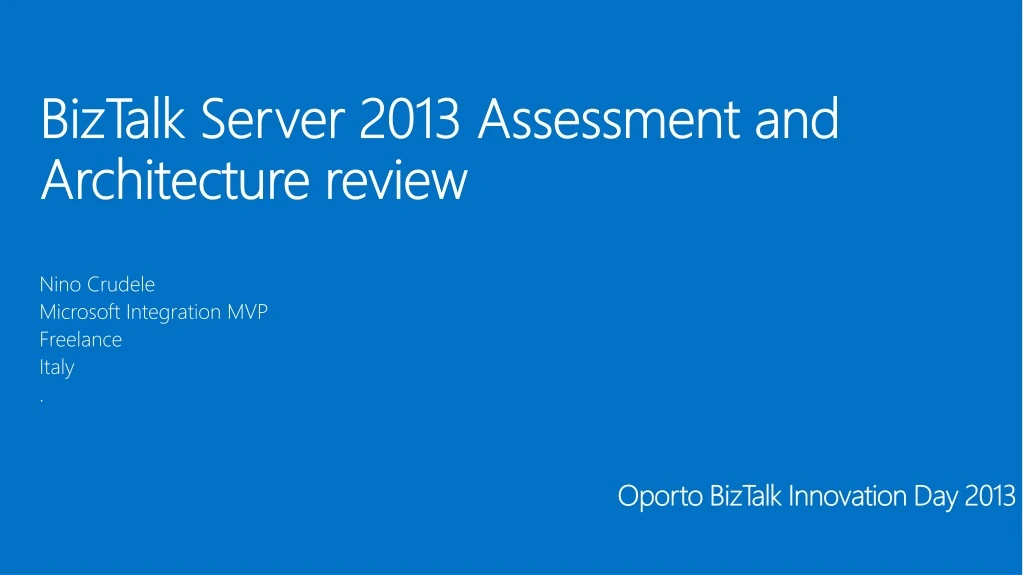biztalk server 2013 assessment and architecture