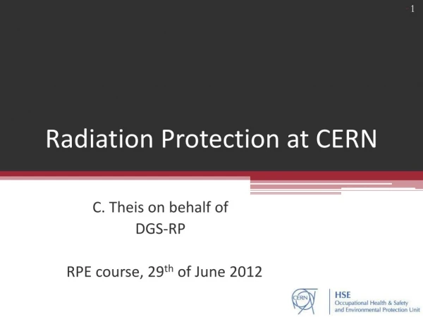 Radiation Protection at CERN