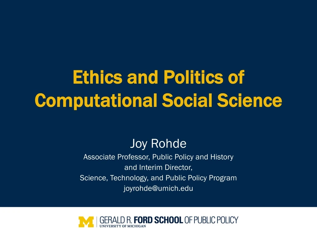 ethics and politics of computational social science