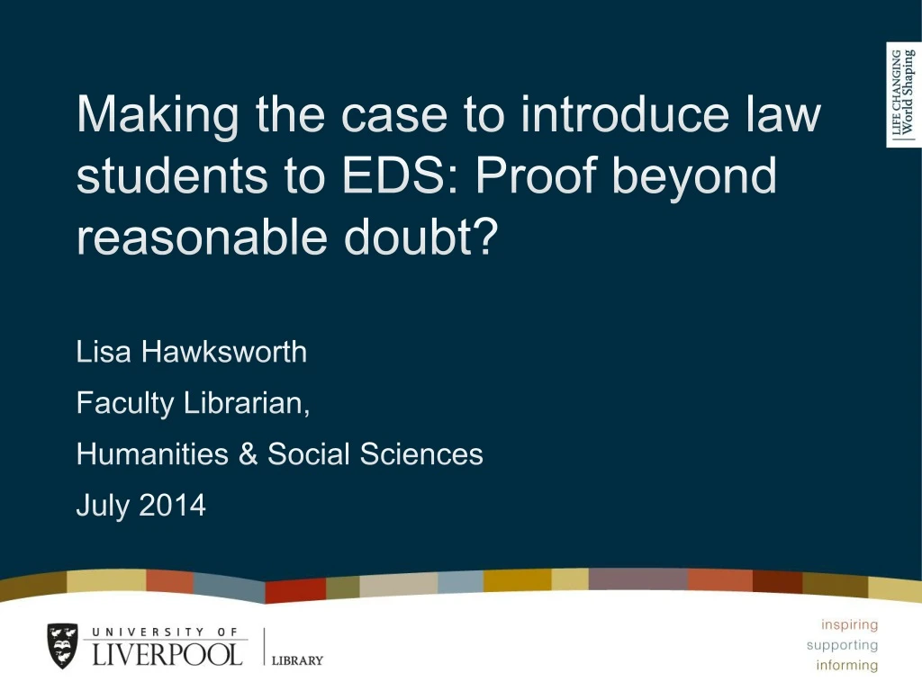 making the case to introduce law students to eds proof beyond reasonable doubt
