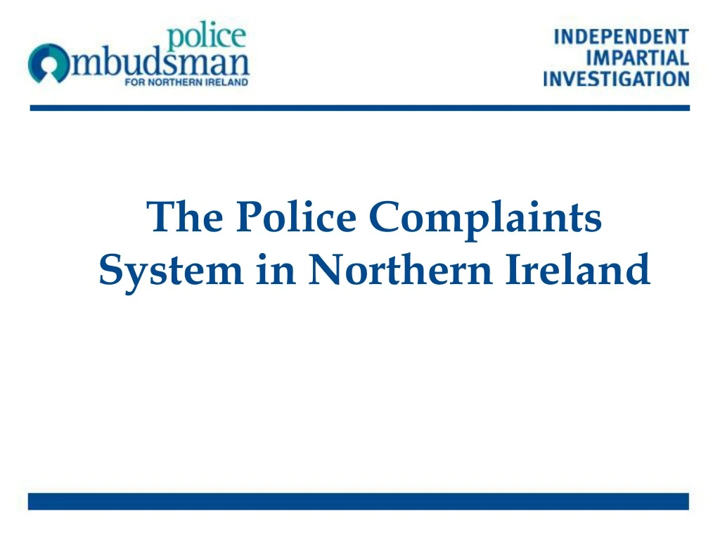 the police complaints system in northern ireland