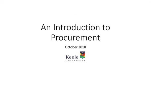 An Introduction to Procurement