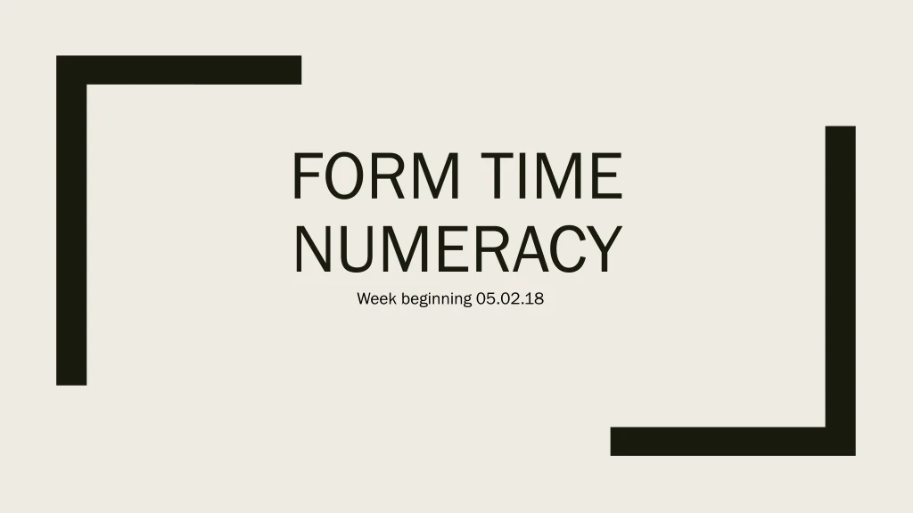 form time numeracy