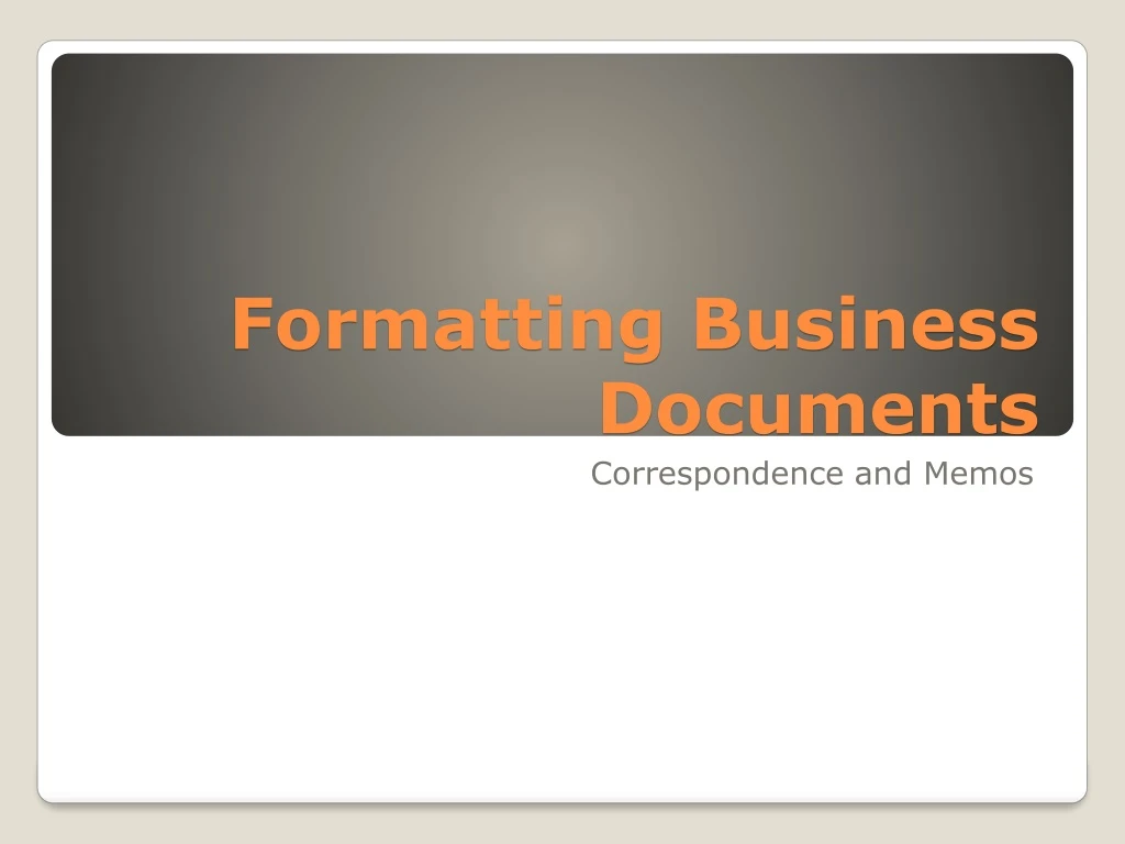 formatting business documents