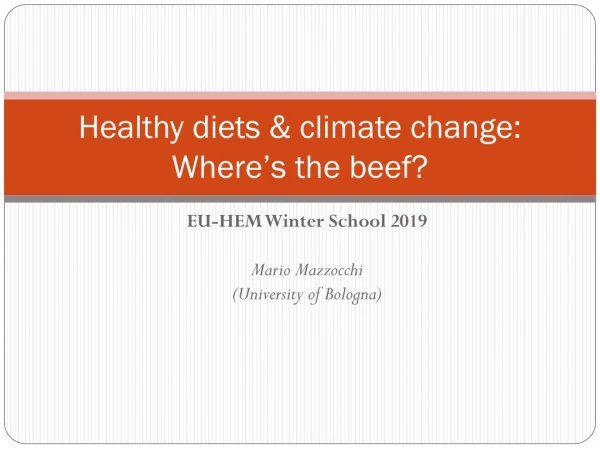 Healthy diets &amp; climate change: Where’s the beef?