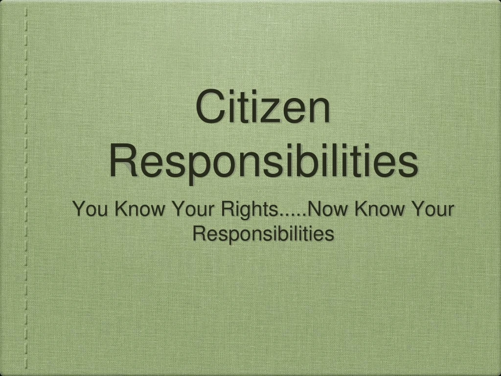 citizen responsibilities