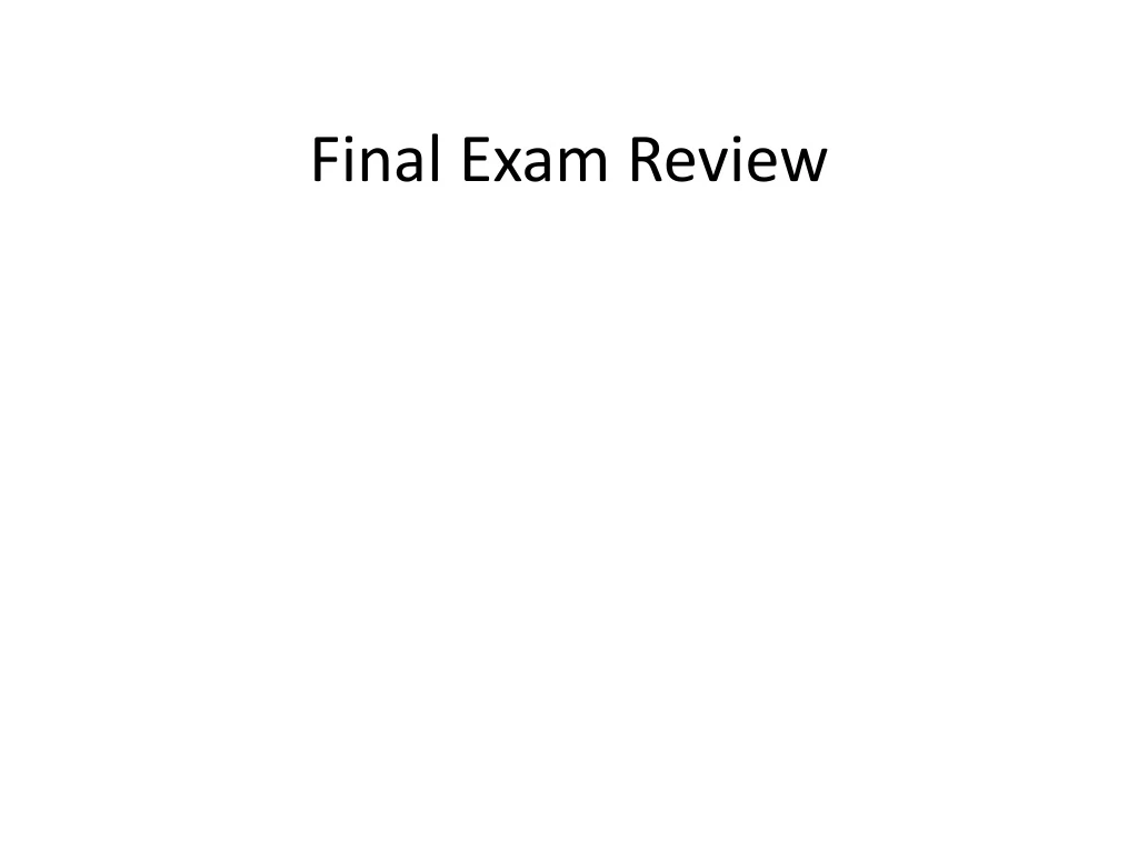 final exam review