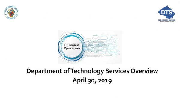 Department of Technology Services Overview April 30, 2019