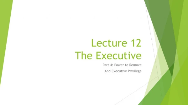 Lecture 12 The Executive