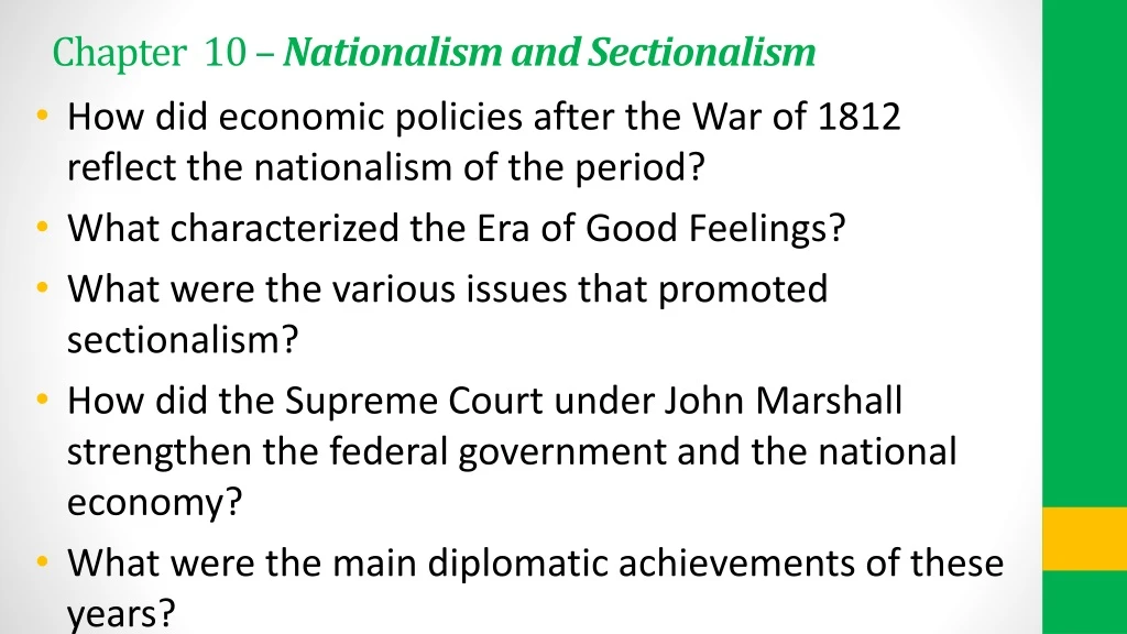chapter 10 nationalism and sectionalism