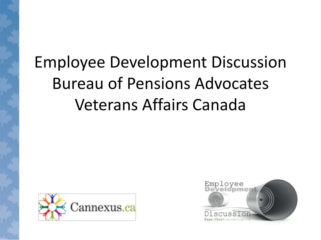 employee development discussion bureau of pensions advocates veterans affairs canada