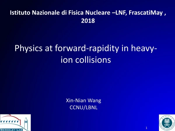 Istituto Nazionale di Fisica Nucleare – LNF, FrascatiMay , 2018