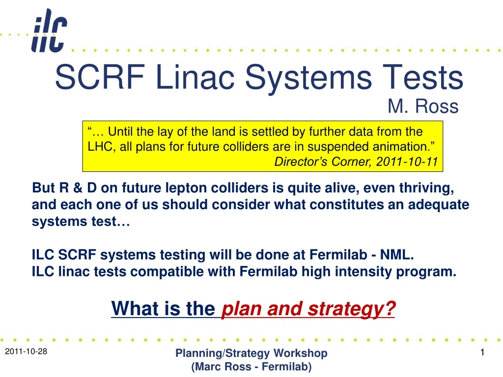 scrf linac systems tests